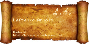 Lafranko Arnold névjegykártya